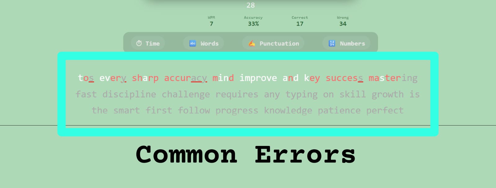 Common typing mistakes illustration