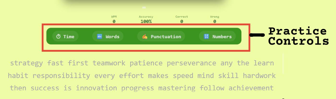 Typing controls preview